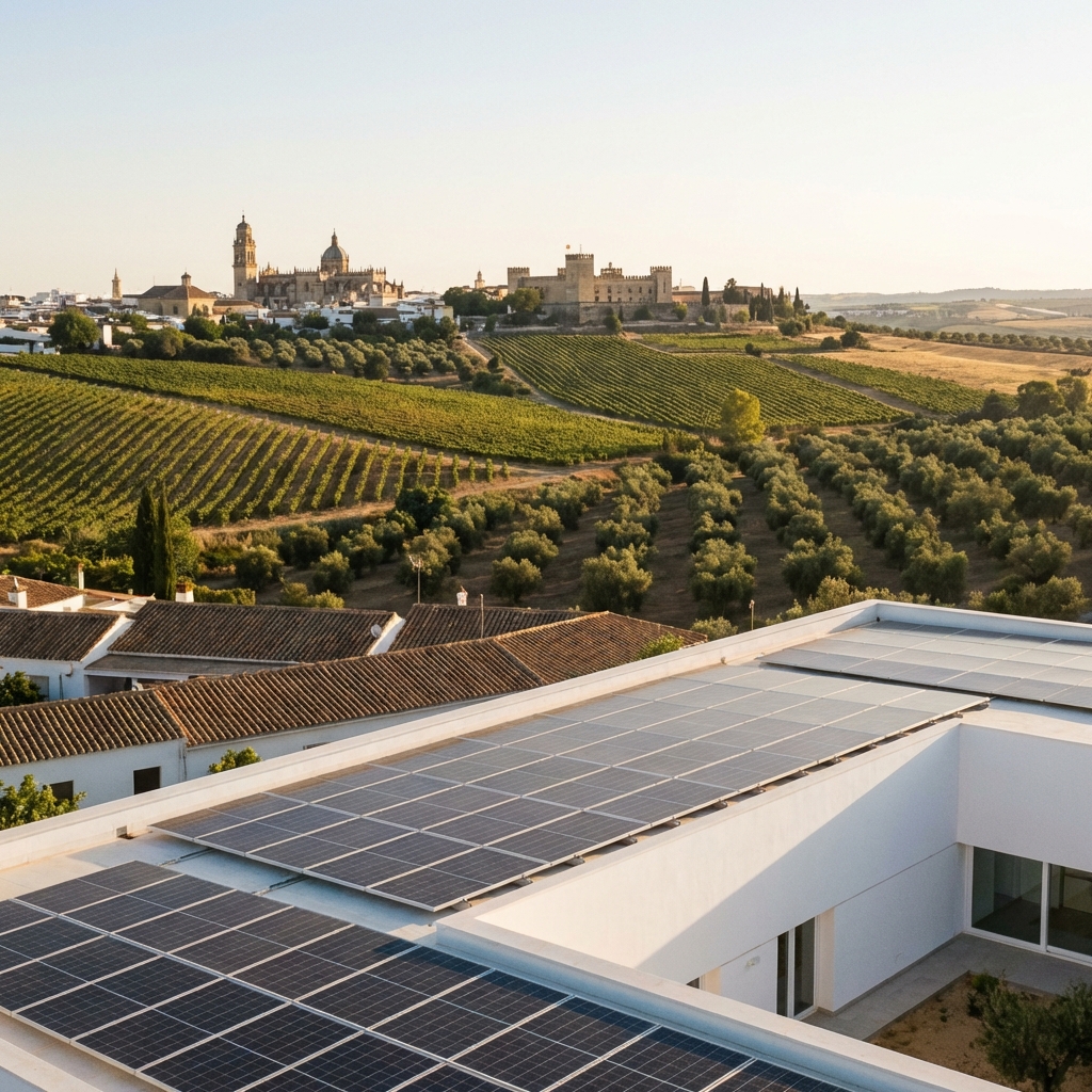 Solpaneler i Jerez