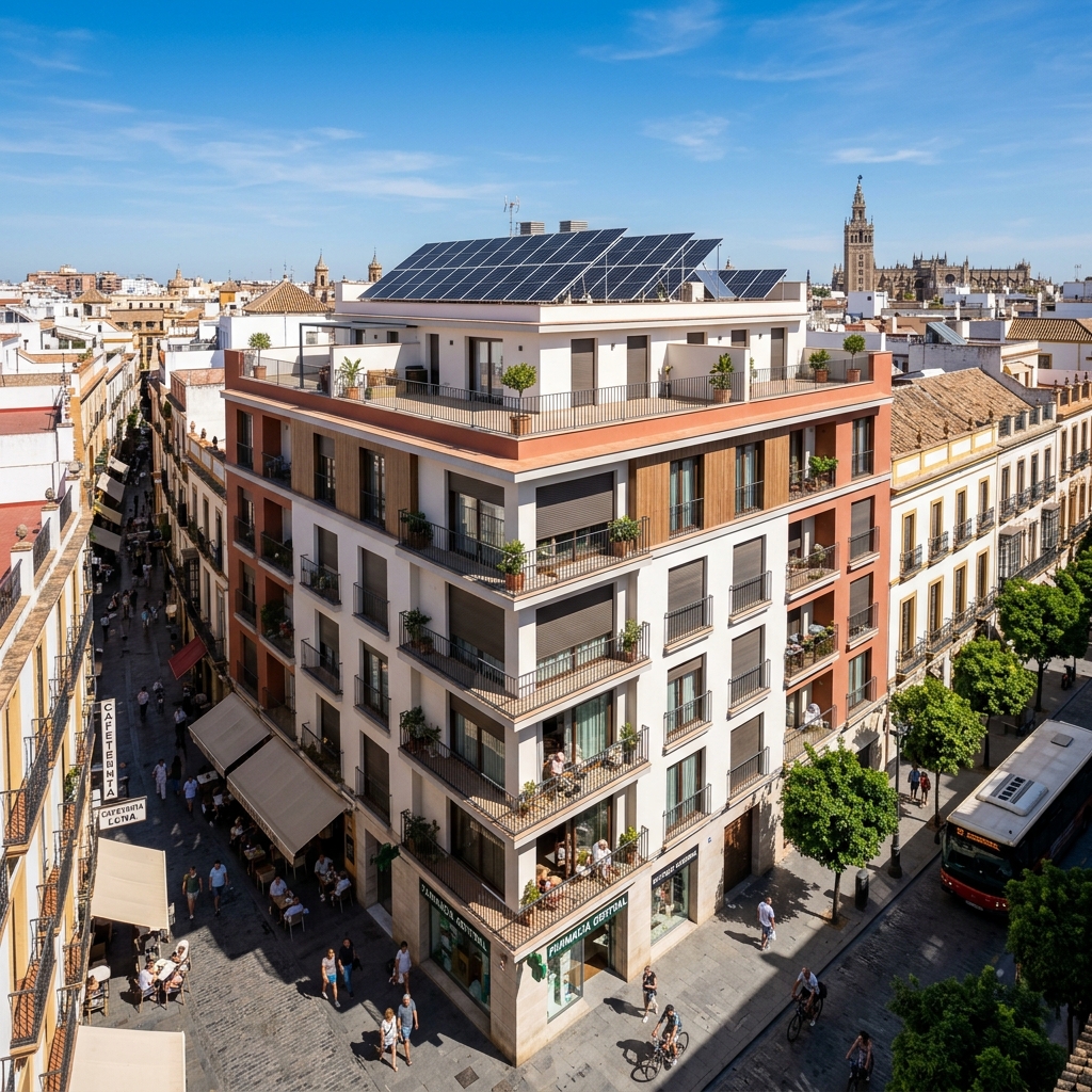 Paneles solares en vivienda del centro de Nerja