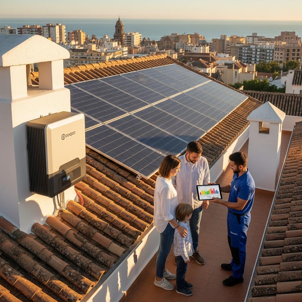 La bajada de costes de solar con baterías acerca el almacenamiento a hogares y pymes en Málaga