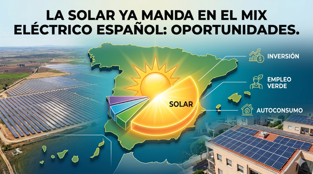 La solar ya manda en el mix eléctrico español: oportunidades reales para tu autoconsumo y tus baterías